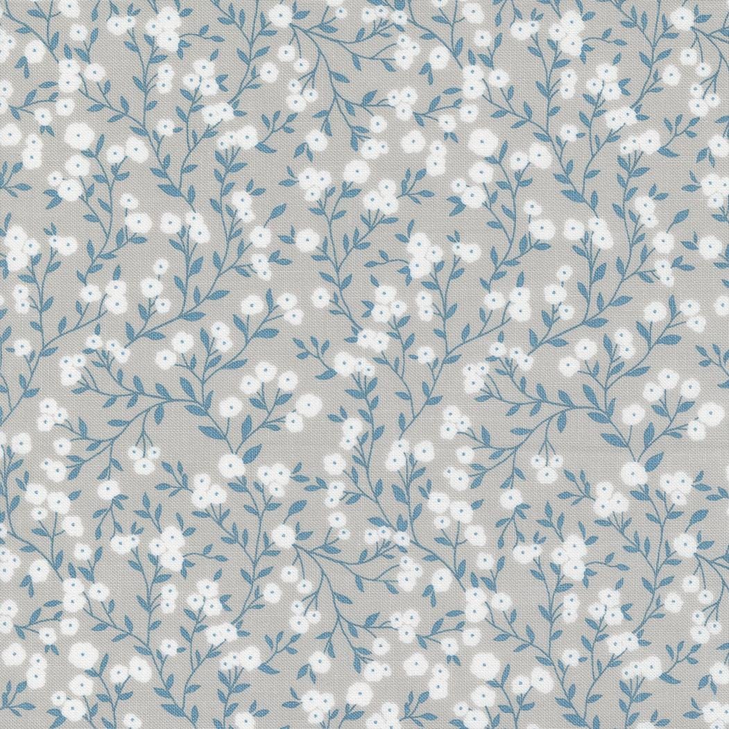 Old Glory American Meadow Small Floral Vines in Silver by Lella Boutique for Moda continuous cuts of Quilter's Cotton Fabric