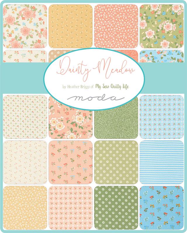 Dainty Toss Ditsy in Porcelain from Dainty Meadow by My Sew Quilty Life for Moda. Continuous cuts of Quilter's Cotton Fabric