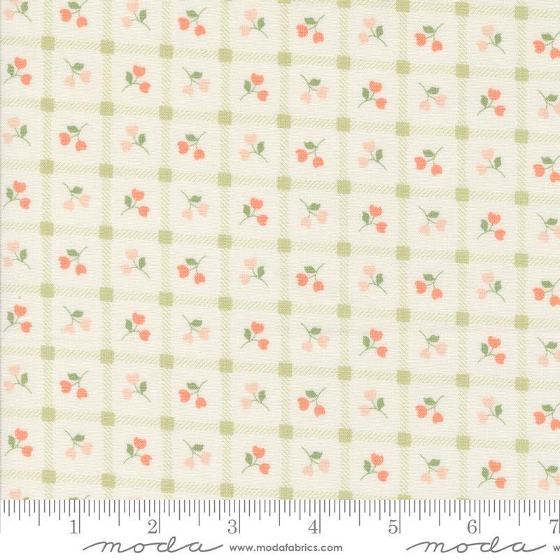 Picnic Petals Checks & Plaids in Porcelain from Dainty Meadow by My Sew Quilty Life for Moda. Continuous cuts of Quilter's Cotton Fabric