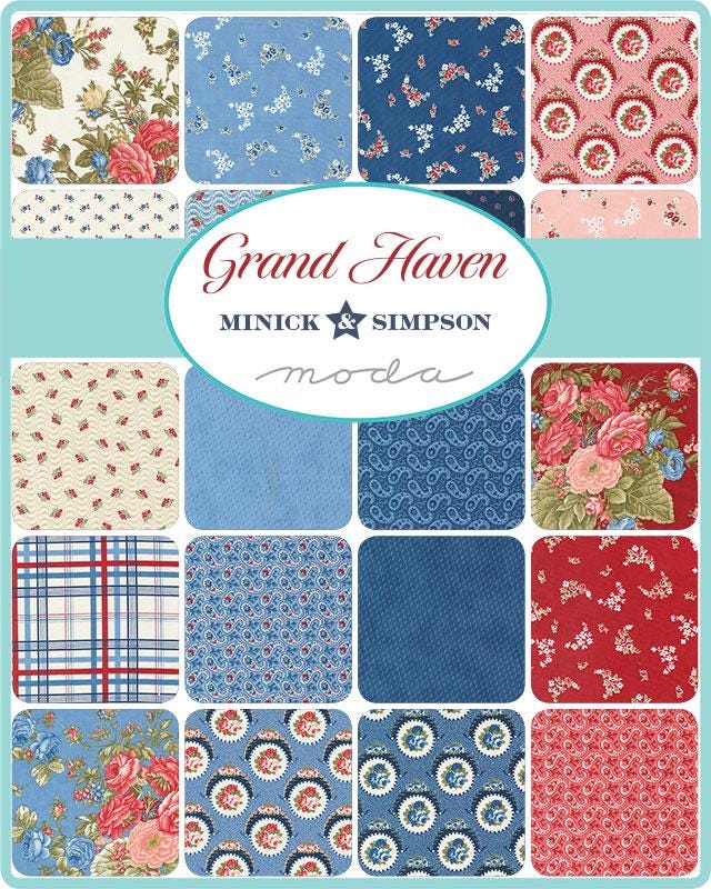 Grand Haven by Minick & Simpson for Moda Fabrics. Quilter's Cotton Mini Charm Pack of 42 2.5 x 2.5 inch squares