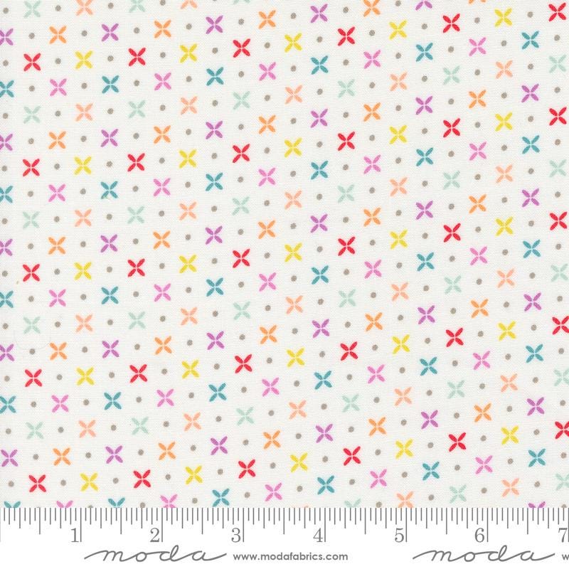 Laguna Sunrise Orange Peel Blender Dot in Off White by Sherri & Chelsi for Moda. Continuous cuts of Quilter's Cotton Fabric