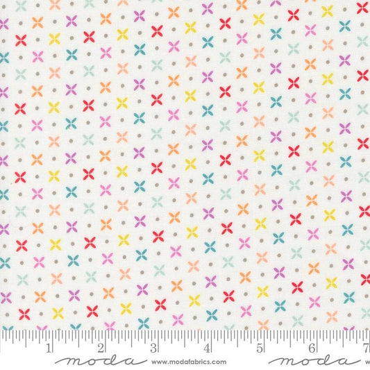 Laguna Sunrise Orange Peel Blender Dot in Off White by Sherri & Chelsi for Moda. Continuous cuts of Quilter's Cotton Fabric