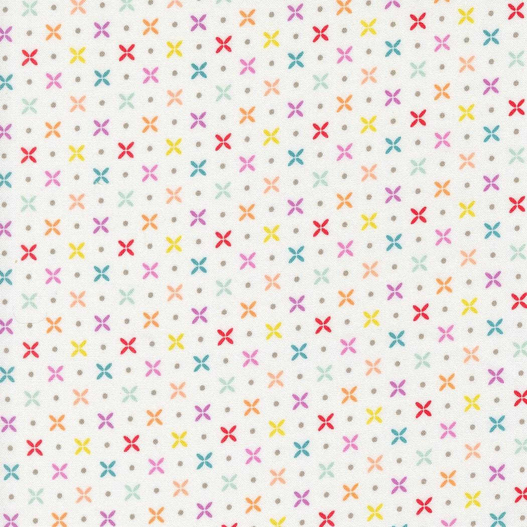 Laguna Sunrise Orange Peel Blender Dot in Off White by Sherri & Chelsi for Moda. Continuous cuts of Quilter's Cotton Fabric