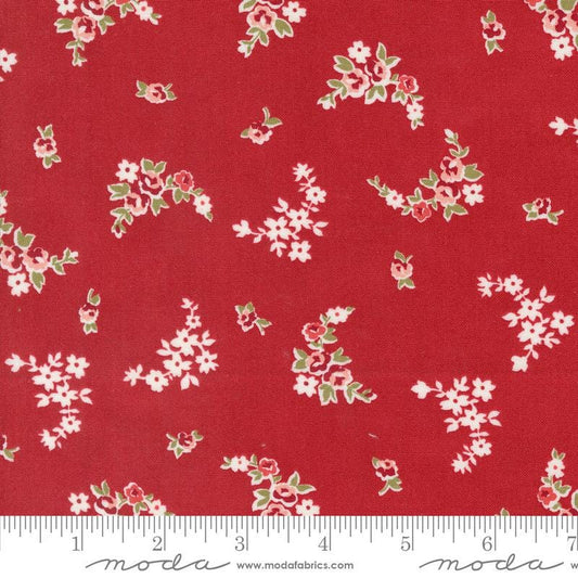 Grand Haven Blooming Garlands in Cherry by Minick & Simpson for Moda. Continuous cuts of Quilter's Cotton Fabric