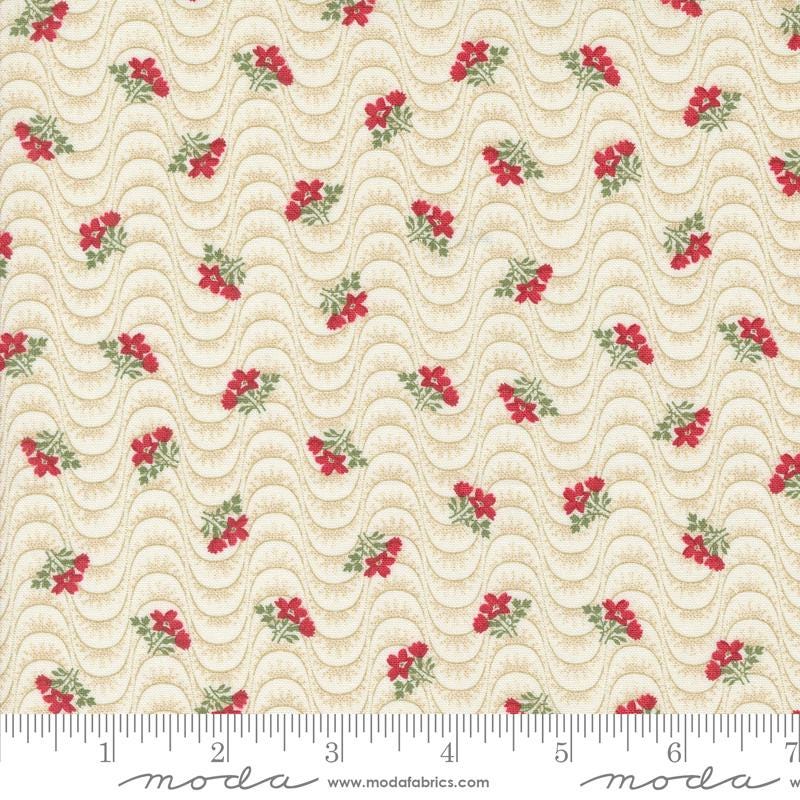 Grand Haven Floral Moire in Cream by Minick & Simpson for Moda. Continuous cuts of Quilter's Cotton Fabric