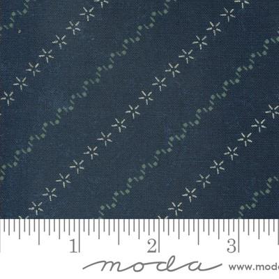 Daisy Lane All in a Row Stripes in Bluebell by Kansas Troubles for Moda Fabrics. Continuous cuts of Quilter's Cotton Fabric