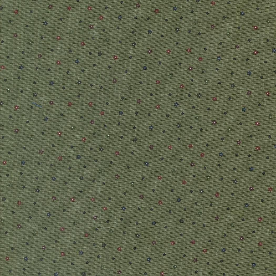 Daisy Lane Pebbles Ditsy in Leaf by Kansas Troubles for Moda Fabrics. Continuous cuts of Quilter's Cotton Fabric