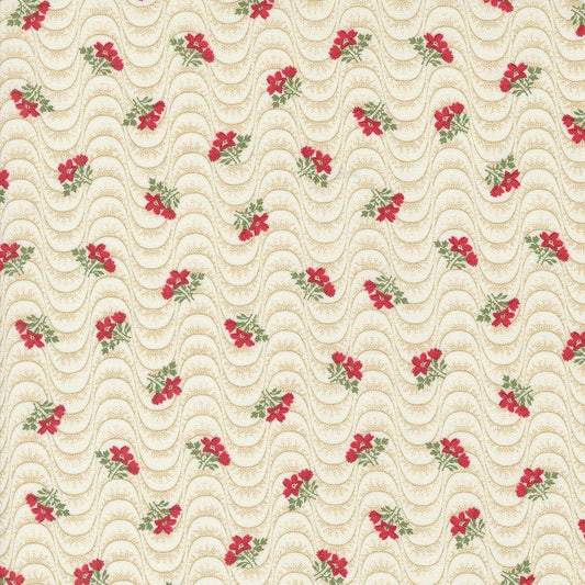 Grand Haven Floral Moire in Cream by Minick & Simpson for Moda. Continuous cuts of Quilter's Cotton Fabric