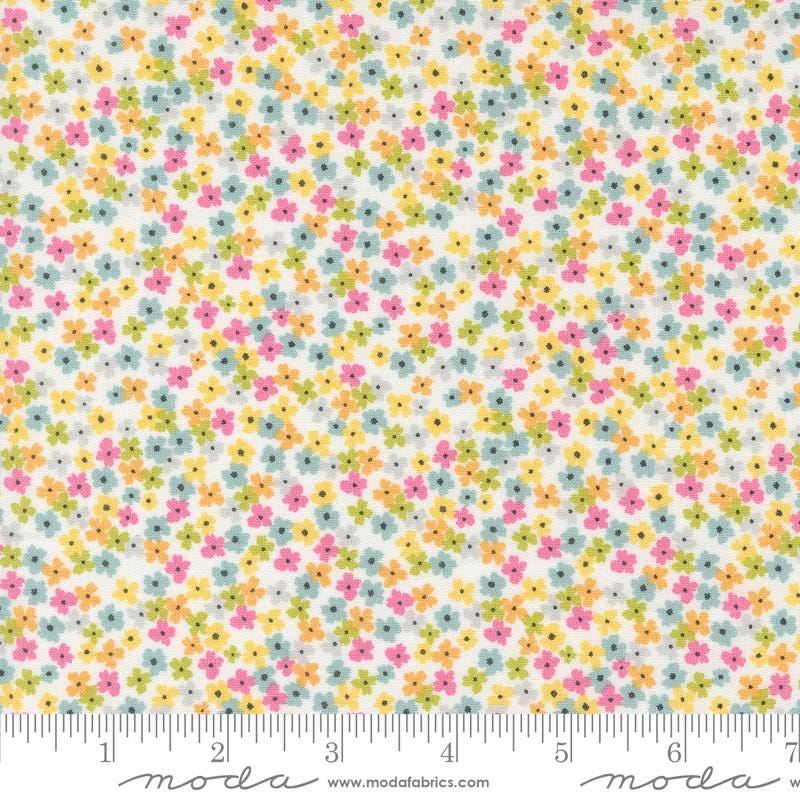 Bloom Small Floral in Cloud from the Shine collection by Sweetwater for Moda continuous cuts of Quilter's Cotton Fabric