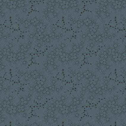 Dot Flower in Navy from the Dark & Stormy collection by Maywood Studio continuous cuts of Quilter's Cotton Fabric