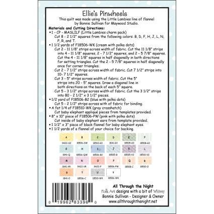 Ellie's Pinwheels Quilt Kit by Bonnie Sullivan for Maywood Studio. Little Lambie Flannel Collection & Pattern to make this 40" x 50" quilt.