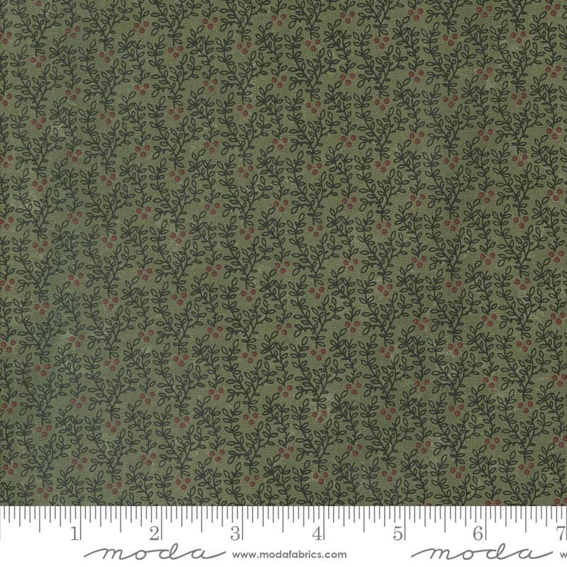 Daisy Lane Berries Blenders in Leaf by Kansas Troubles for Moda Fabrics. Continuous cuts of Quilter's Cotton Fabric