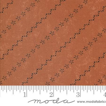 Daisy Lane All in a Row Stripes in Tiger Lily by Kansas Troubles for Moda Fabrics. Continuous cuts of Quilter's Cotton Fabric