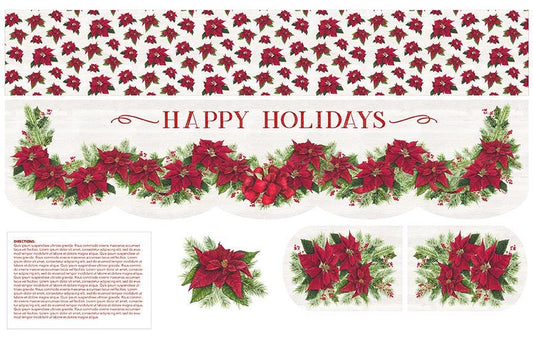 Mantel Runner of the Month for December by Tara Reed for Moda Fabrics.  36 inch x 56 inch panel for a mantle cover or table runner.