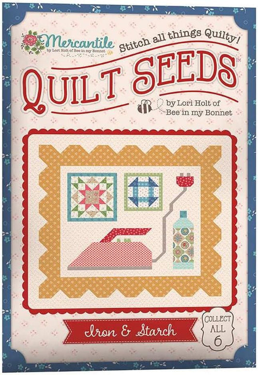 Iron & Starch Mercantile Quilt Seeds pattern by Lori Holt for Riley Blake Designs.  Directions for 1 block in a "seed pack" envelope.