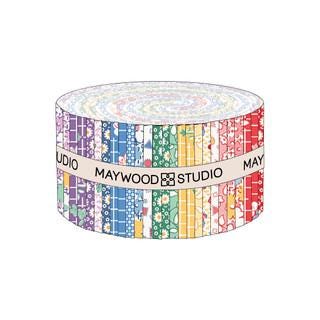 Dilly Dally by Maywood Studio Quilter's Cotton Strip set. 40 piece collection of 2.5 inch by 44 inch strips.