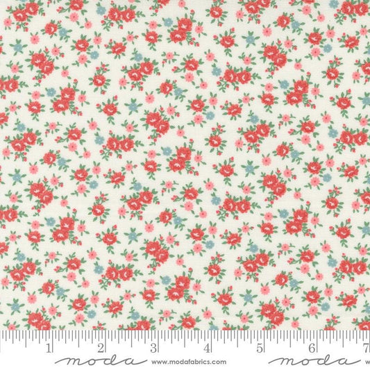 Lovely Ditsy in Cream from the Rosemary Cottage collection by Camille Roskelley for Moda continuous cuts of Quilter's Cotton