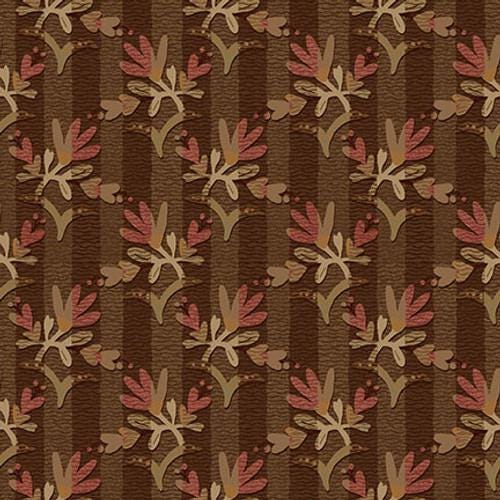 Stripey Floral in Brown from the Froth & Bubble Collection by One Sister Designs for Henry Glass continuous cuts of Quilter's Cotton Fabric