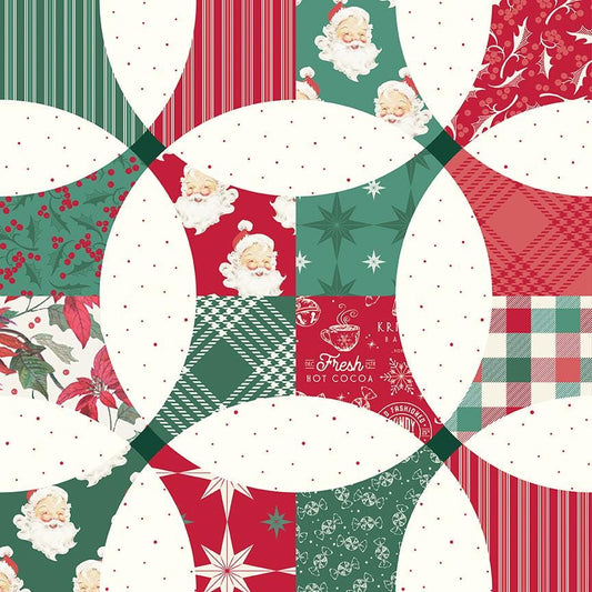 Merry Little Christmas Cheater Print Continuous Yardage of flowering snowball quilt design by My Mind's Eye for Riley Blake Designs