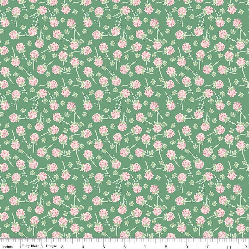 Clover Farm Clover in Green by Gracey Larson  for Riley Blake Designs. Continuous Cuts of Quilter's Cotton fabric.