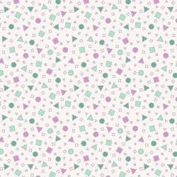 Shapes in Violet & Green from the 1930s Dilly Dally collection by Maywood Studio.  Continuous Cuts of Quilter's Cotton  .