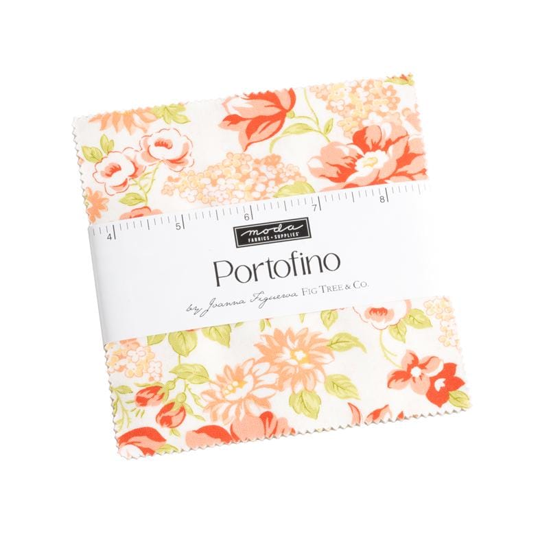 Portofino by Fig Tree & Co for Moda Fabrics. Quilter's Cotton Charm Pack of 42 5 inch squares