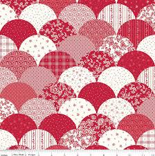 Red Delicious Scallops Cheater Print by RBD Designers for Riley Blake Designs. Continuous Cuts of Quilter's Cotton fabric.