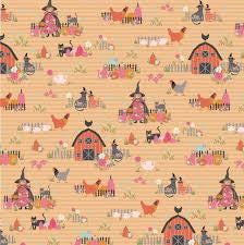 The Good Witch Orange from Kitty Loves Candy by Lori Woods for Poppie Cotton, continuous cuts of Quilter's Cotton Fabric