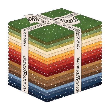 Beautiful Basics Bountiful Collection by Maywood Studio. Quilter's Cotton Fat Quarter Bundle. 2 Fat Quarters of 18 inch x 22 inch squares.