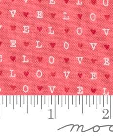 Love Text and Words in Lipstick by Lella Boutique for Moda continuous cuts of Quilter's Cotton Fabric