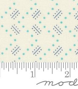 Time and Again Zigzag Blender Dot Geometric in Flour Aqua by Linzee McCray for Moda. Continuous cuts of Quilter's Cotton Fabric