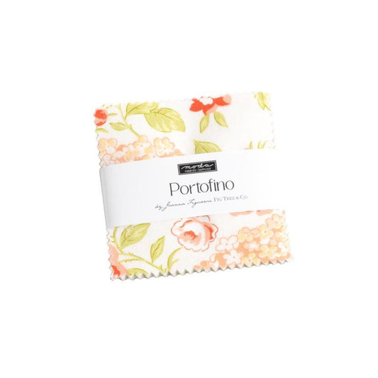 Portofino by Fig Tree & Co for Moda Fabrics. Quilter's Cotton Mini Charm Pack of 42 2.5 x 2.5 inch squares