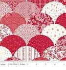 Red Delicious Scallops Cheater Print by RBD Designers for Riley Blake Designs. Continuous Cuts of Quilter's Cotton fabric.