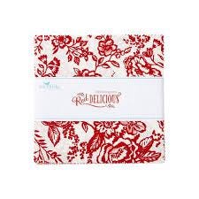 Red Delicious by RBD Designers for Riley Blake Designs. Quilter's Cotton Charm Pack of 42 5 inch squares