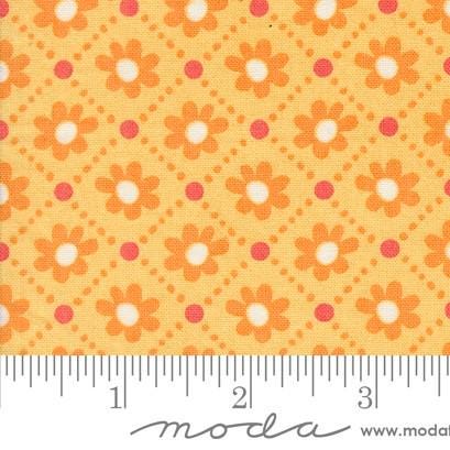 Sunday Brunch Pastry Small Floral Check in Mimosa by BasicGrey for Moda. Continuous cuts of Quilter's Cotton Fabric