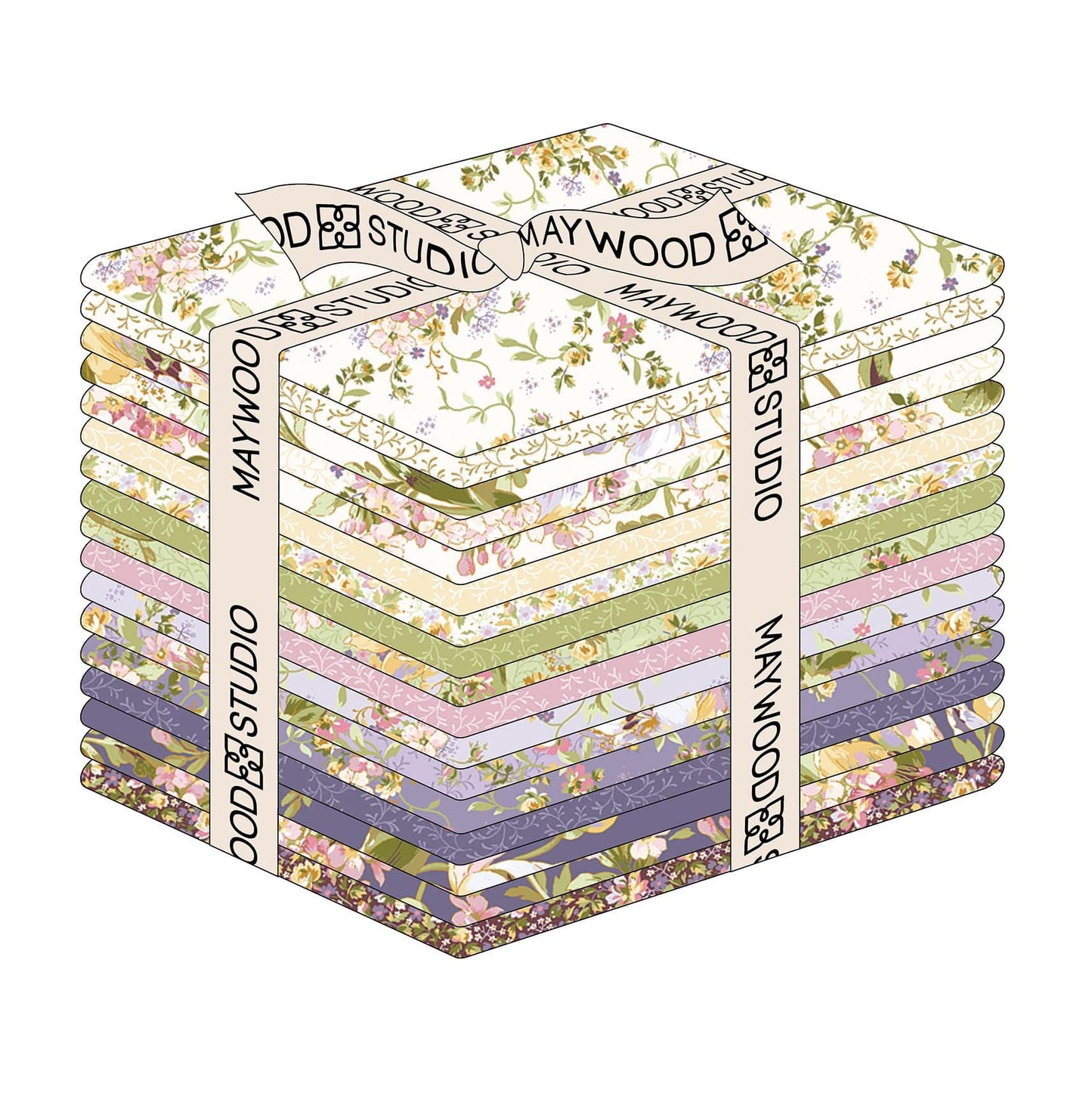 Grand Entrance Lace Leaf in Pink by Maywood Studio continuous cuts of Quilter's Cotton Fabric