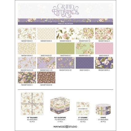 Grand Entrance by Maywood Studio Quilter's Cotton Fat Quarter Bundle 17 pieces of 18 x 22 inch fabrics