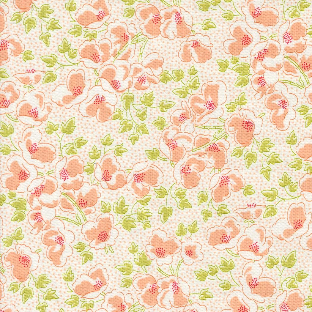 Portofino Florentine Florals in Cloud by Fig Tree & Co for Moda Fabrics. Continuous cuts of Quilter's Cotton Fabric