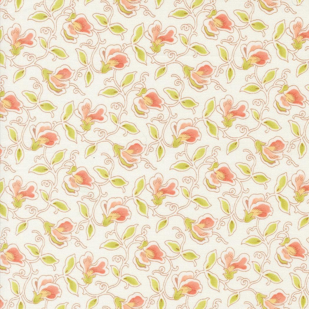 Portofino Florentine Florals in Cloud by Fig Tree & Co for Moda Fabrics. Continuous cuts of Quilter's Cotton Fabric