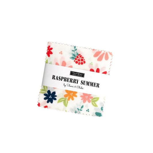 Raspberry Summer by Sherri & Chelsi for Moda Fabrics. Quilter's Cotton Mini Charm Pack of 42 2.5 x 2.5 inch squares