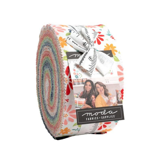 Raspberry Summer by Sherri & Chelsi for Moda Fabrics. Quilter's Cotton Strip set 40 piece collection of 2.5 inch by 44 inch strips