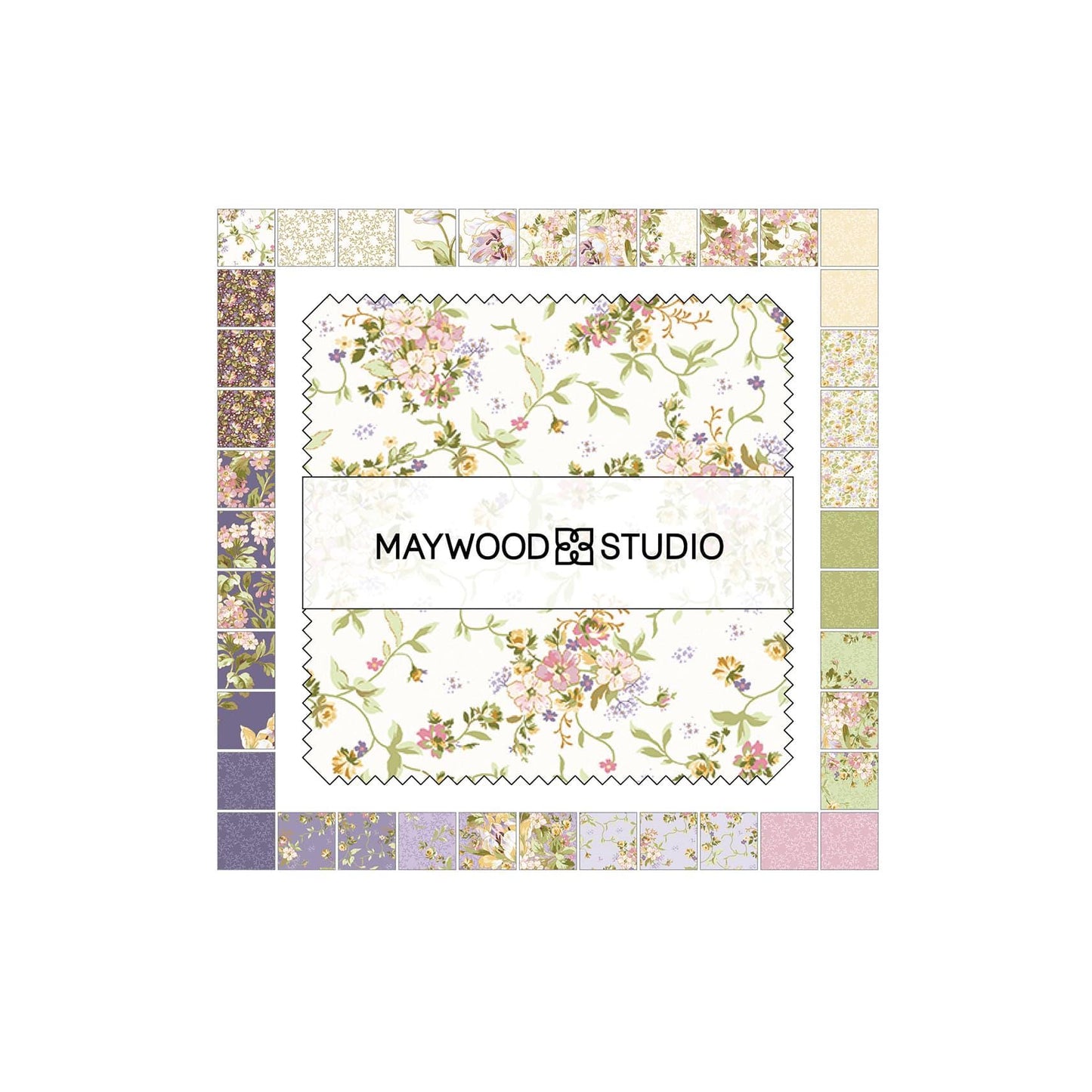 Grand Entrance by Maywood Studio. Quilter's Cotton Charm Pack of 42 5 inch squares