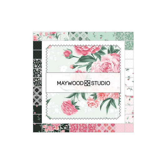 Garden Picnic by Maywood Studio. Quilter's Cotton Charm Pack of 42 5 inch squares
