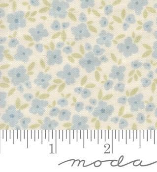 Flower Basket Small Flower in Light Blue from Cottage Charm by My Sew Quilty Life for Moda Continuous cuts of Quilter's Cotton Fabric