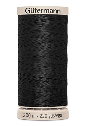 Black Gutermann 100% Mercerized Cotton 40 weight waxed Hand Quilting Thread   220 yard spool