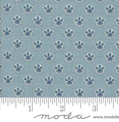 Campanule Blenders in French Blue from Sacre Bleu by French General for Moda. Continuous cuts of Quilter's Cotton Fabric