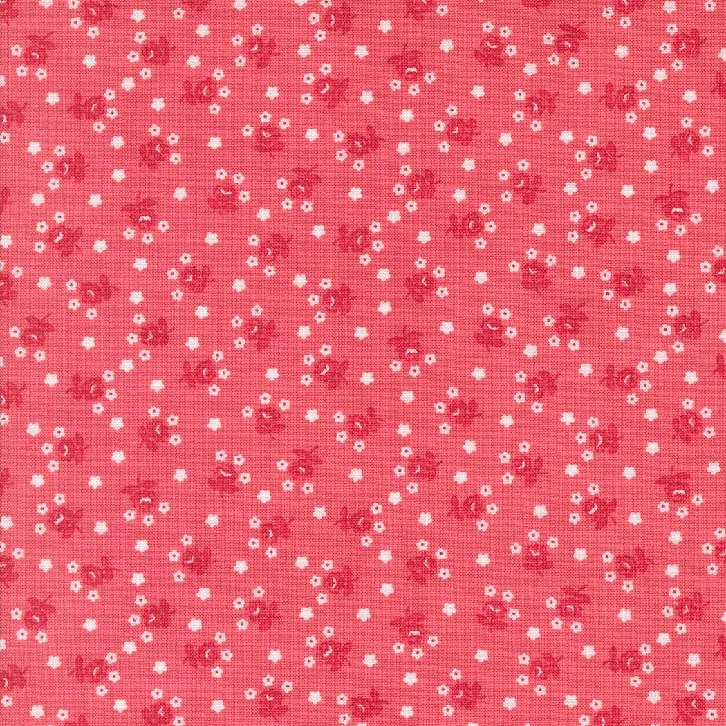 Fairground Small Floral in Dark Pink from the Summertime collection by Camille Roskelley for Moda continuous cuts of Quilter's Cotton