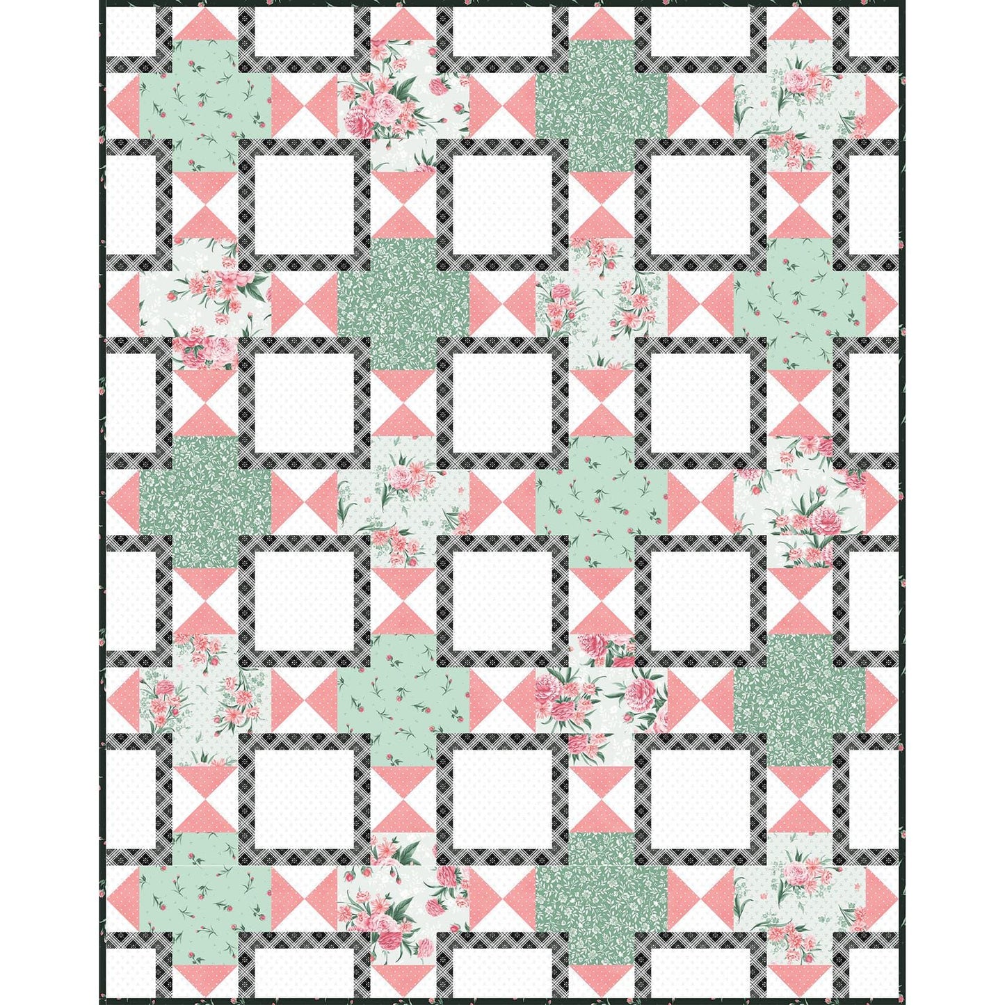Geo in Pink from the Garden Picnic collection by Maywood Studio continuous cuts of Quilter's Cotton Fabric