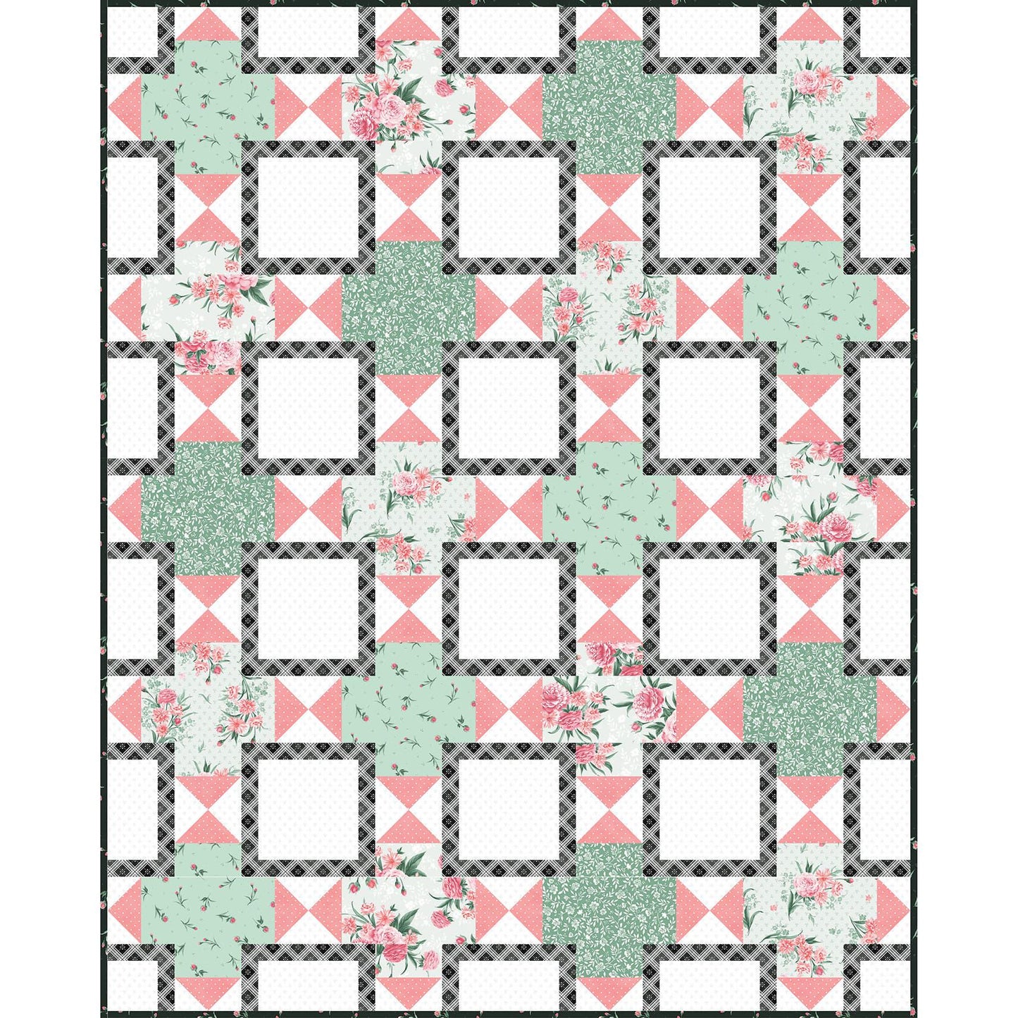 Buds in Green from the Garden Picnic collection by Maywood Studio continuous cuts of Quilter's Cotton Fabric