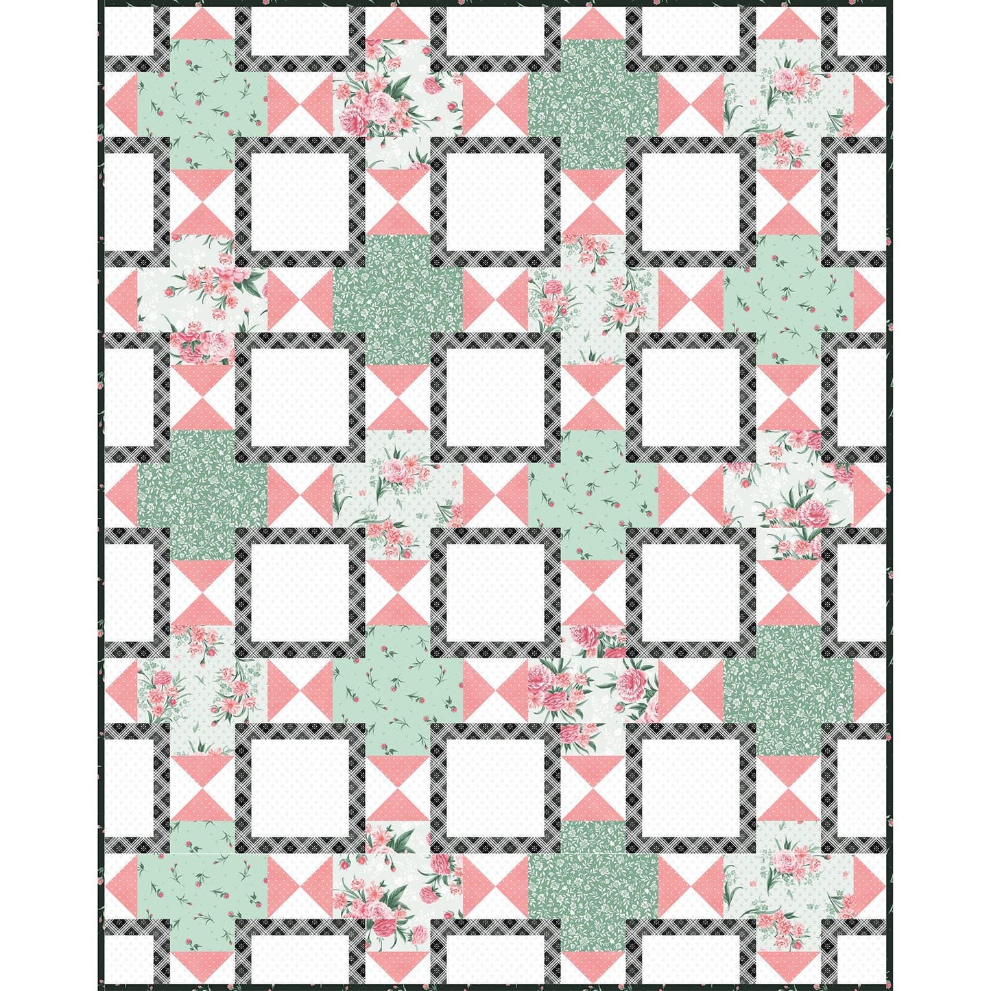 Buds in Green from the Garden Picnic collection by Maywood Studio continuous cuts of Quilter's Cotton Fabric